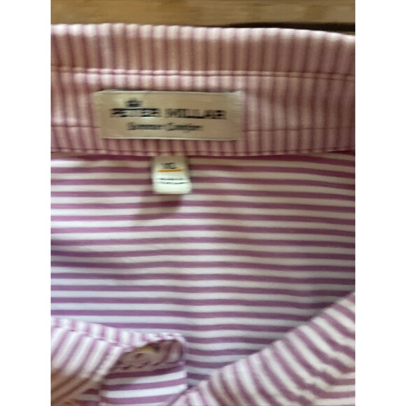 Peter Millar Shirt Mens Extra Large Purple Striped Summer Comfort Golf Polo XL - Picture 3 of 8